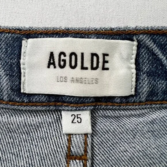 AGOLDE Riley High Rise Straight Crop Jeans in Whiplash Size 25 - Picture 6 of 13